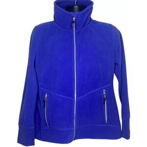 Calvin Klein Performance Men's Large Blue Fleece Zip Up Jacket Smartphone Pocket